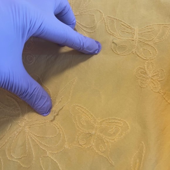 Breckenridge Woman Yellow Floral Embroidered 3/4 Sleeves Button Down Top Size 2x - Picture 6 of 11